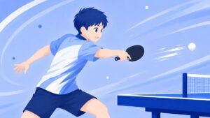 卓球はじめの一歩のイラスト：backhand uchikata