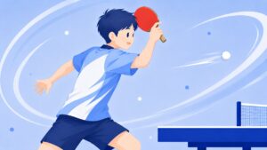 卓球はじめの一歩のイラスト：forehand uchikata
