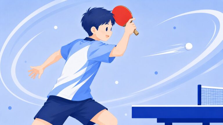 卓球はじめの一歩のイラスト：forehand uchikata