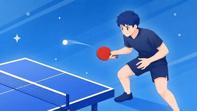 ひざを曲げて低く構え、飛んでくるボールを待つレシーブの姿勢
